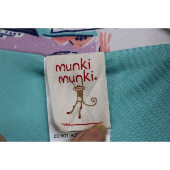 Munki Munki Pajama Set Postcards-Size Medium-Drawstring-Pockets-Capri - Picture 4 of 16